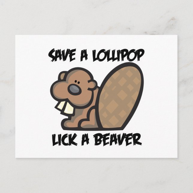 Rett eines Lollipop Lick a Beaver Postkarte (Vorderseite)