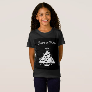 Rett eines Tree Christmas Tree Star Black and Whit T-Shirt