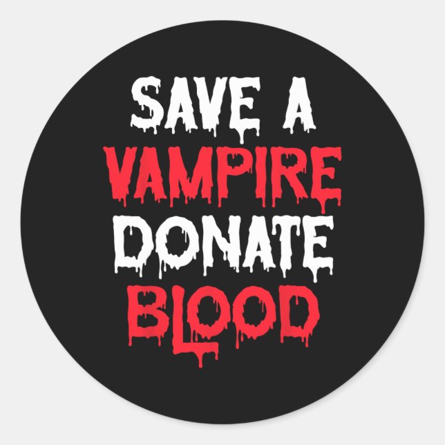 Rett eines Vampire-Blutspendenkostüms Runder Aufkleber (Vorderseite)