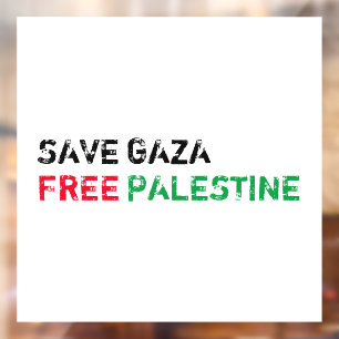 Rett Gaza Free Palestine schwarz-grün weiß Fensteraufkleber