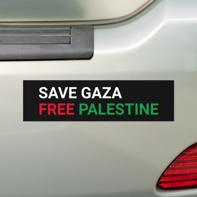 Rett Gaza Free Palestine Schwarz-weiß rot grün Autoaufkleber (Auf Auto)