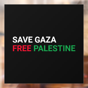 Rett Gaza Free Palestine Schwarz-weiß rot grün Fensteraufkleber