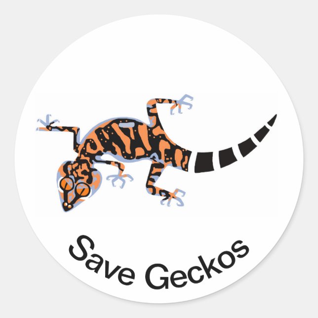 Rett GECKOS - Natur- Wildtiere - Lizard Runder Aufkleber (Vorderseite)