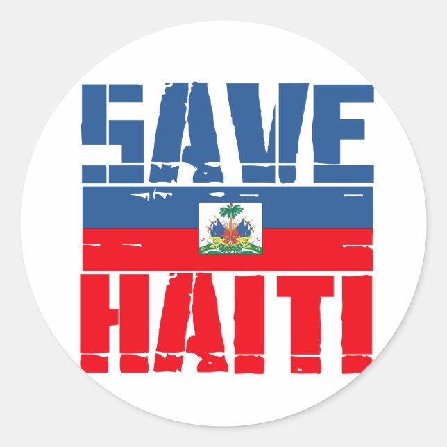 RETT HAITI RUNDER AUFKLEBER (Vorderseite)