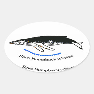 Rett Humpback WHALES - Wildtiere - Natur Ovaler Aufkleber