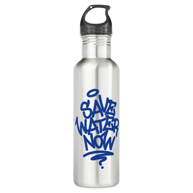 Rett jetzt Wasser Edelstahlflasche (Vorderseite)