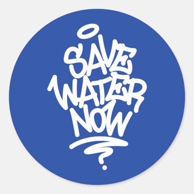 Rett jetzt Wasser Runder Aufkleber (Vorderseite)