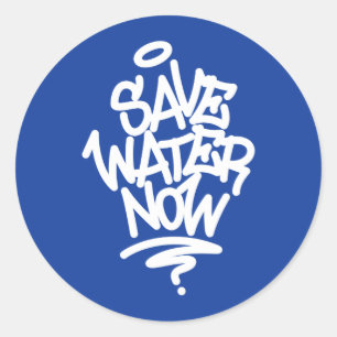 Rett jetzt Wasser Runder Aufkleber