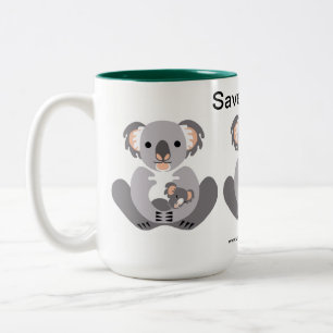 Rett KOALAS - Gefährdete Tiere - Wildtiere - Natur Zweifarbige Tasse