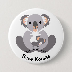 Rett KOALAS - gefährdete Tiergrafik Button