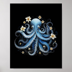 Rett Kraken Blue Octopus Tintenfisch Sea Live Rett Poster