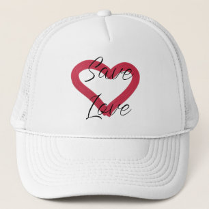 rett Liebe. Text. Herz. Truckerkappe
