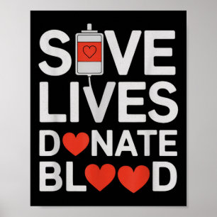 Rett Lives spenden Blood Funny Sprichwort Blutspen Poster