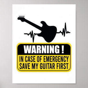 Rett Mein Gitarre zuerst - Funny Guitarist Geschen Poster