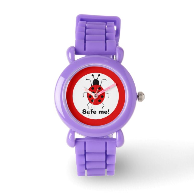Rett mir! Niedliche, farbenfrohe Ladybugs, persona Armbanduhr (Vorderseite)