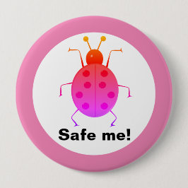 Rett mir! Niedliche, farbenfrohe Ladybugs, persona Button