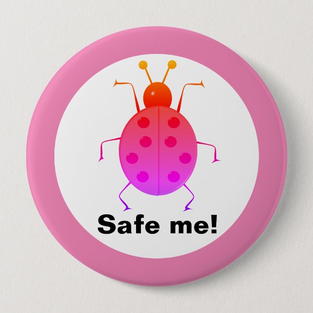 Rett mir! Niedliche, farbenfrohe Ladybugs, persona Button (Vorderseite)