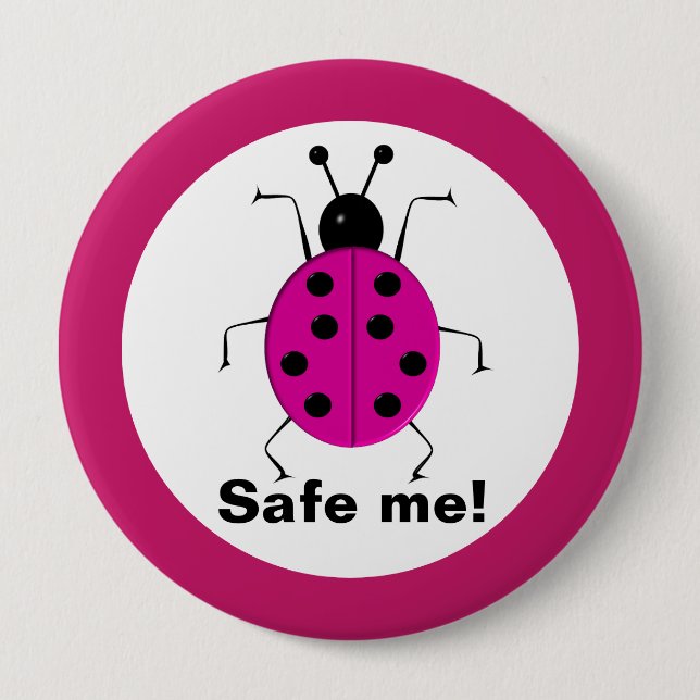 Rett mir! Niedliche, farbenfrohe Ladybugs, persona Button (Vorderseite)
