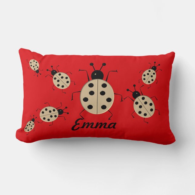 Rett mir! Niedliche, farbenfrohe Ladybugs, persona Lendenkissen (Vorderseite)