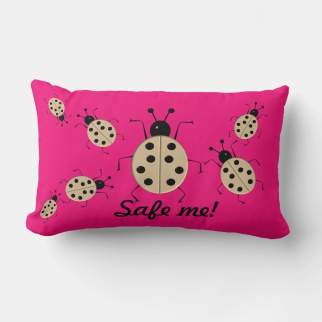 Rett mir! Niedliche, farbenfrohe Ladybugs, persona Lendenkissen (Vorderseite)