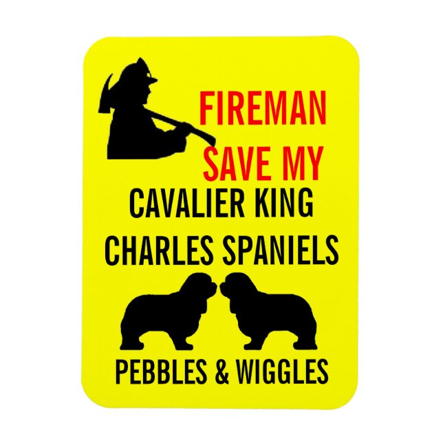 Rett My Two Cavalier King Charles Spaniel Hunde Magnet (Vertikal)