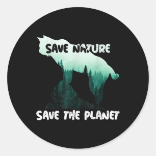 Rett Nature Rett Planet Umweltschutz Runder Aufkleber