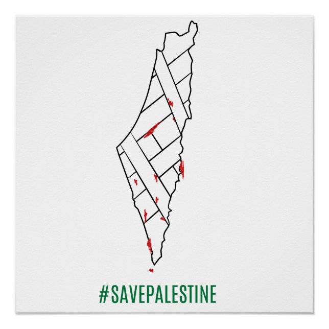 Rett Palestine bleding map - Freedom for Palestin Poster (Vorderseite)