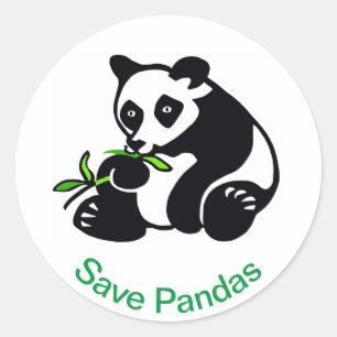 Rett PANDAS - gefährdetes Tier - China Wildtiere Runder Aufkleber