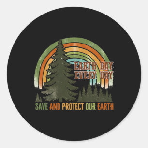 Rett Protect the Earth Make Daiday Earth Day Sun Runder Aufkleber