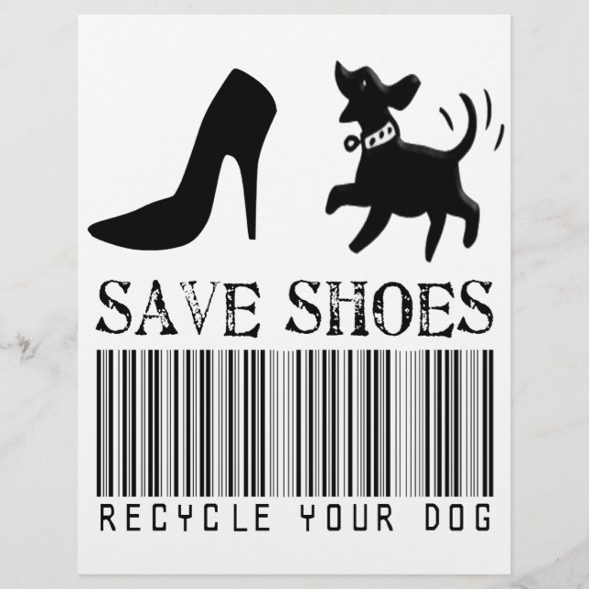 Rett Schuhe: Recycle deinen Hund Flyer (Vorne)