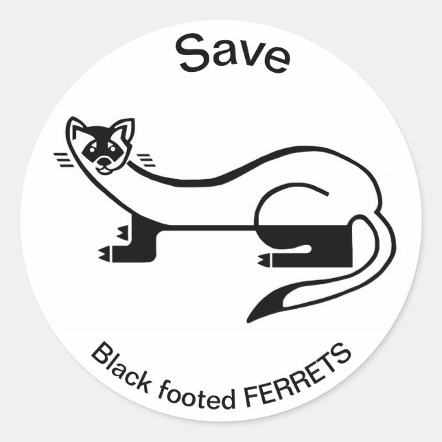 Rett Schwarzfüßer-FURTS - USA - Tierfreund Runder Aufkleber (Vorderseite)