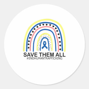 Rett sie alle Ende Menschenhandel TShrt Runder Aufkleber