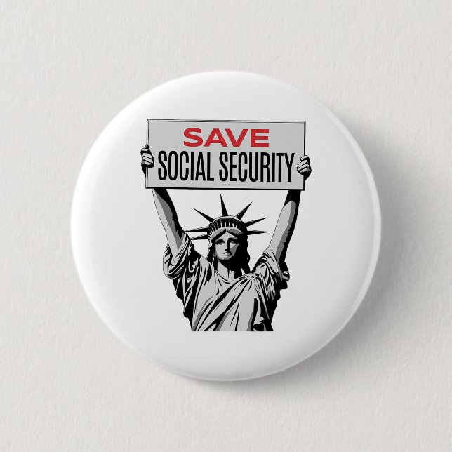 Rett Social Security - statue of Liberty - Resist  Button (Vorderseite)