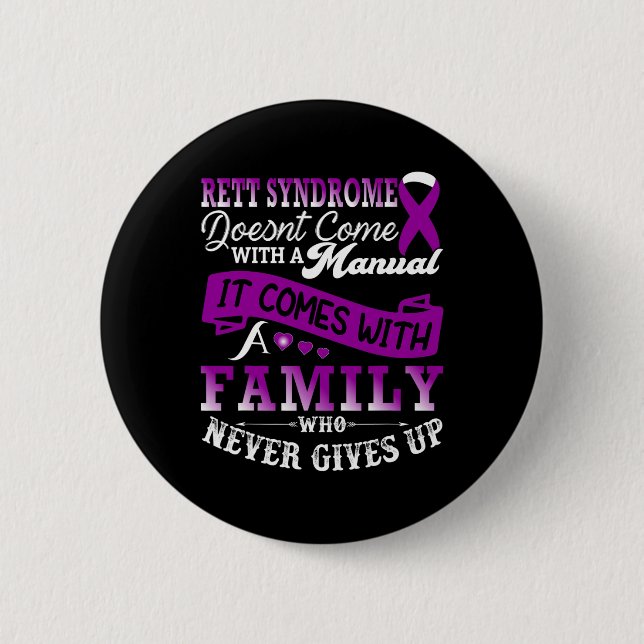 Rett Syndrome Awareness Month Family Octobre Purpl Button (Vorderseite)