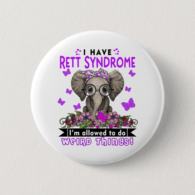 Rett Syndrome Awareness Month Ribbon Geschenke Button (Vorderseite)