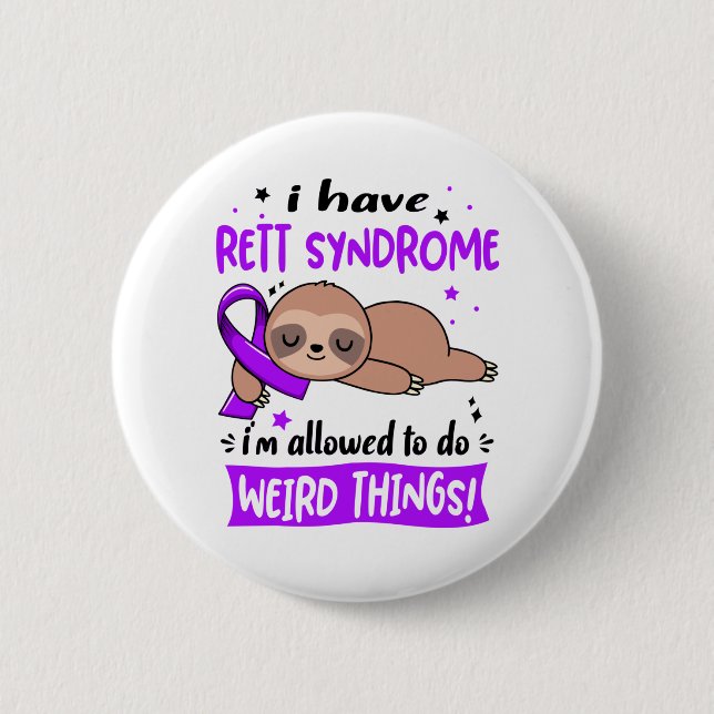 Rett Syndrome Awareness Month Ribbon Geschenke Button (Vorderseite)