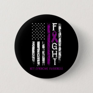 Rett Syndrome Warrior Us Flag Down Syndrom Awaren Button