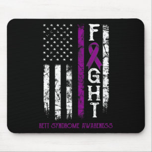 Rett Syndrome Warrior Us Flag Down Syndrom Awaren Mousepad