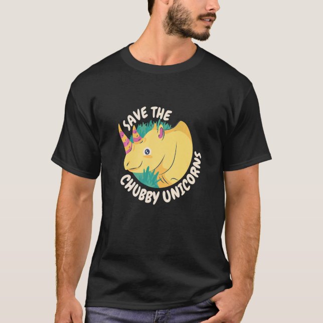 Rett The Chubby Unicorns Rhino Wild Animals T-Shirt (Vorderseite)