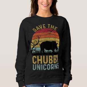 Rett The Chubby Unicorns Vintag Funny Rhino Anima Sweatshirt