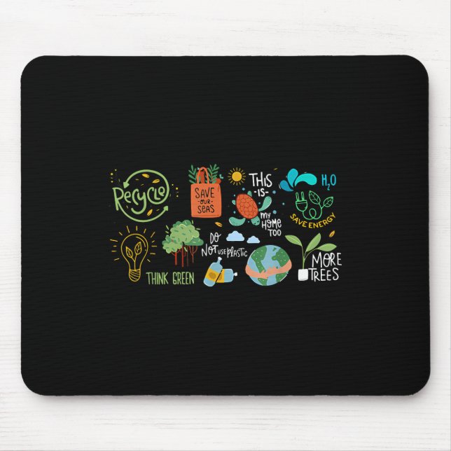 Rett the Earth Day Recycle Planet Environmental Mousepad (Vorne)
