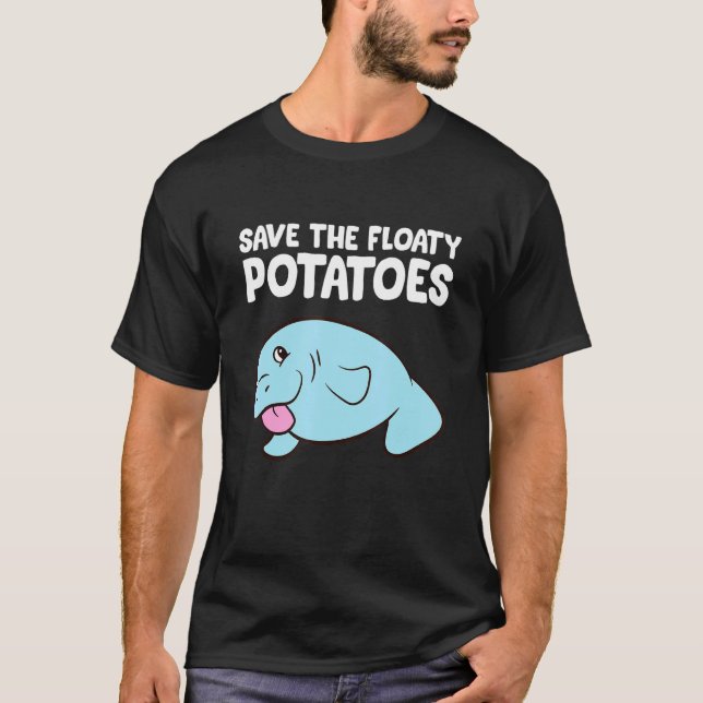 Rett the Floaty Potato Funny Manatee T-Shirt (Vorderseite)