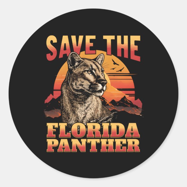 Rett The Florida Panther Wildlife Cougar Runder Aufkleber (Vorderseite)