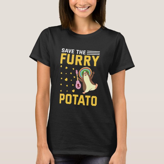 Rett the Furry Potato Funny Guinea Pig T-Shirt (Vorderseite)
