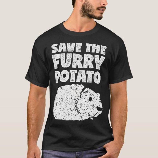 Rett The Furry Potato Niedlich Funny Guinea Pig Ca T-Shirt (Vorderseite)