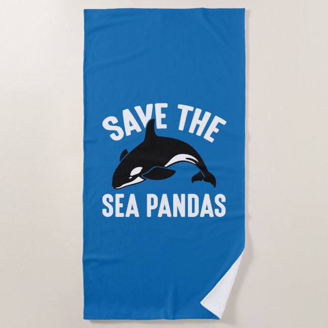 Rett the Sea Pandas Strandtuch (Vorderseite)