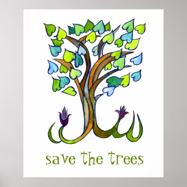 RETT THE TREES forest tree Liebe Herzart Poster (Vorne)