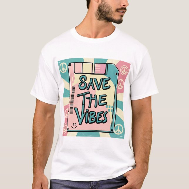 Rett The Vibes T - Shirt - Peace & Retro Vibes (Vorderseite)