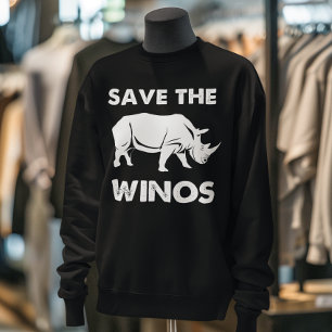 "Rett the Winos" Funny Wine Rhino Sweatshirt