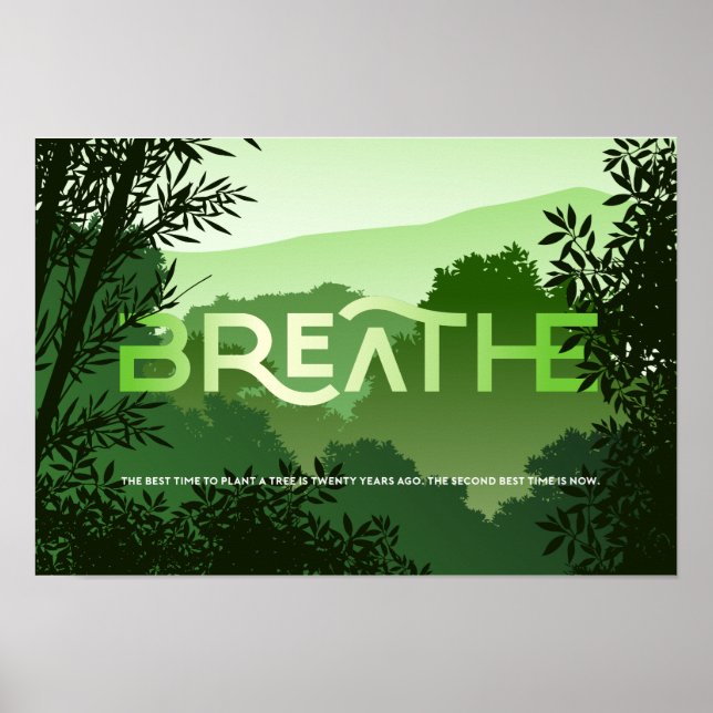 RETT TREES Poster Breathe Shades of Green (Vorne)